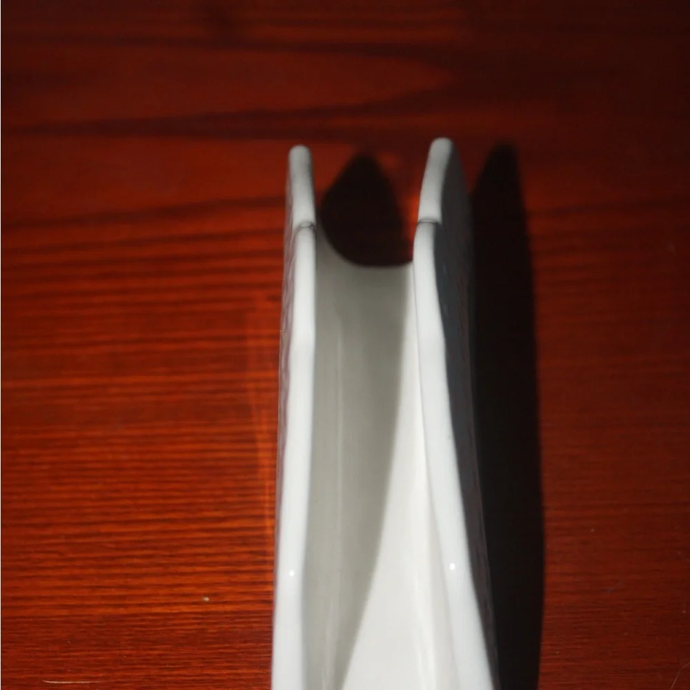 Elegant White Ceramic Embossed Napkin Holder